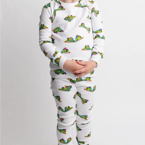 L'ovedbaby Special Edition Butterfly - Kids' Organic PJ Set, Size: 5/6 - Picture 1 of 9